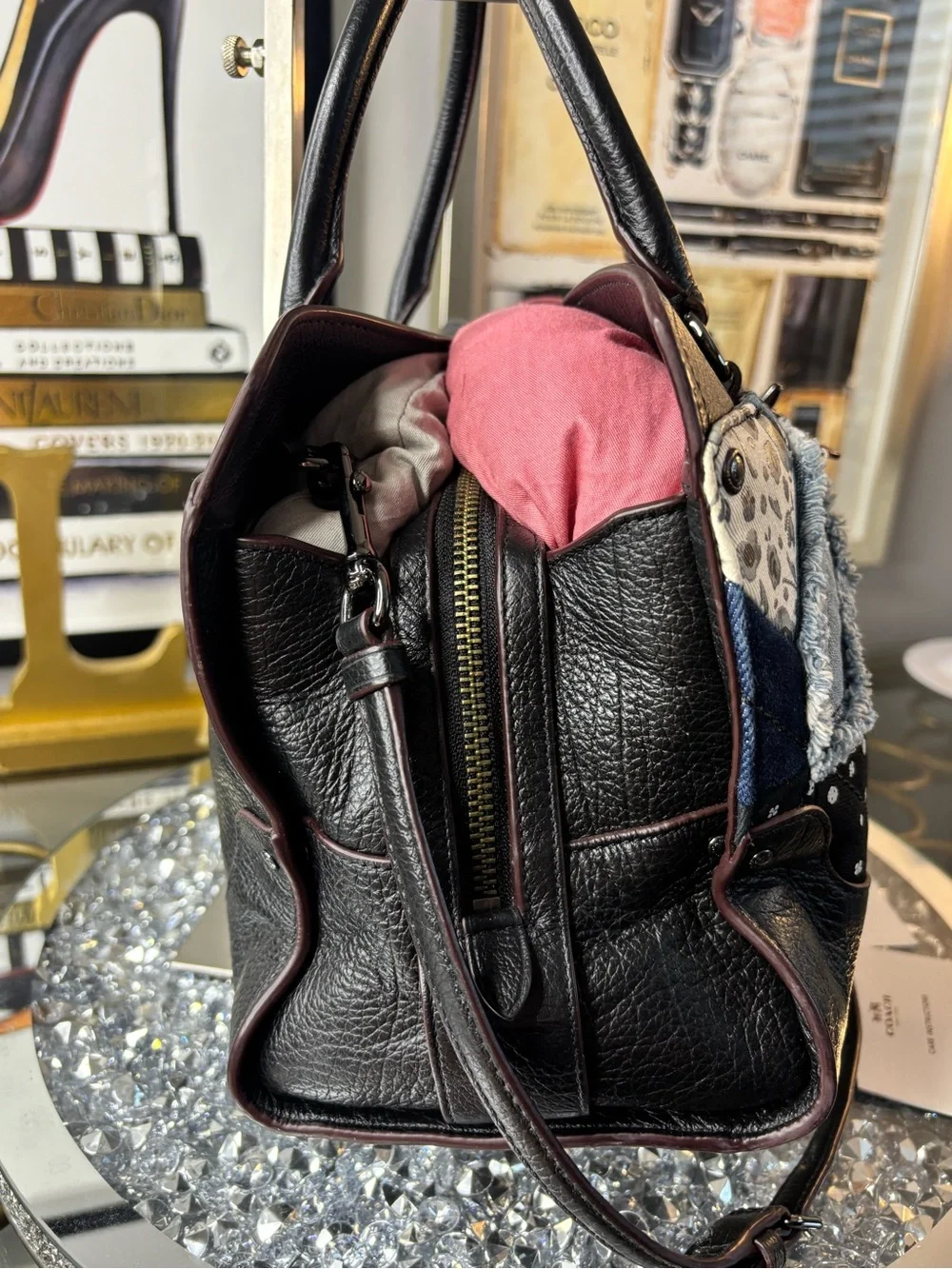 ***Current Carry***Coach Mercer Denim Patchwork Canyon Quilt Satchel